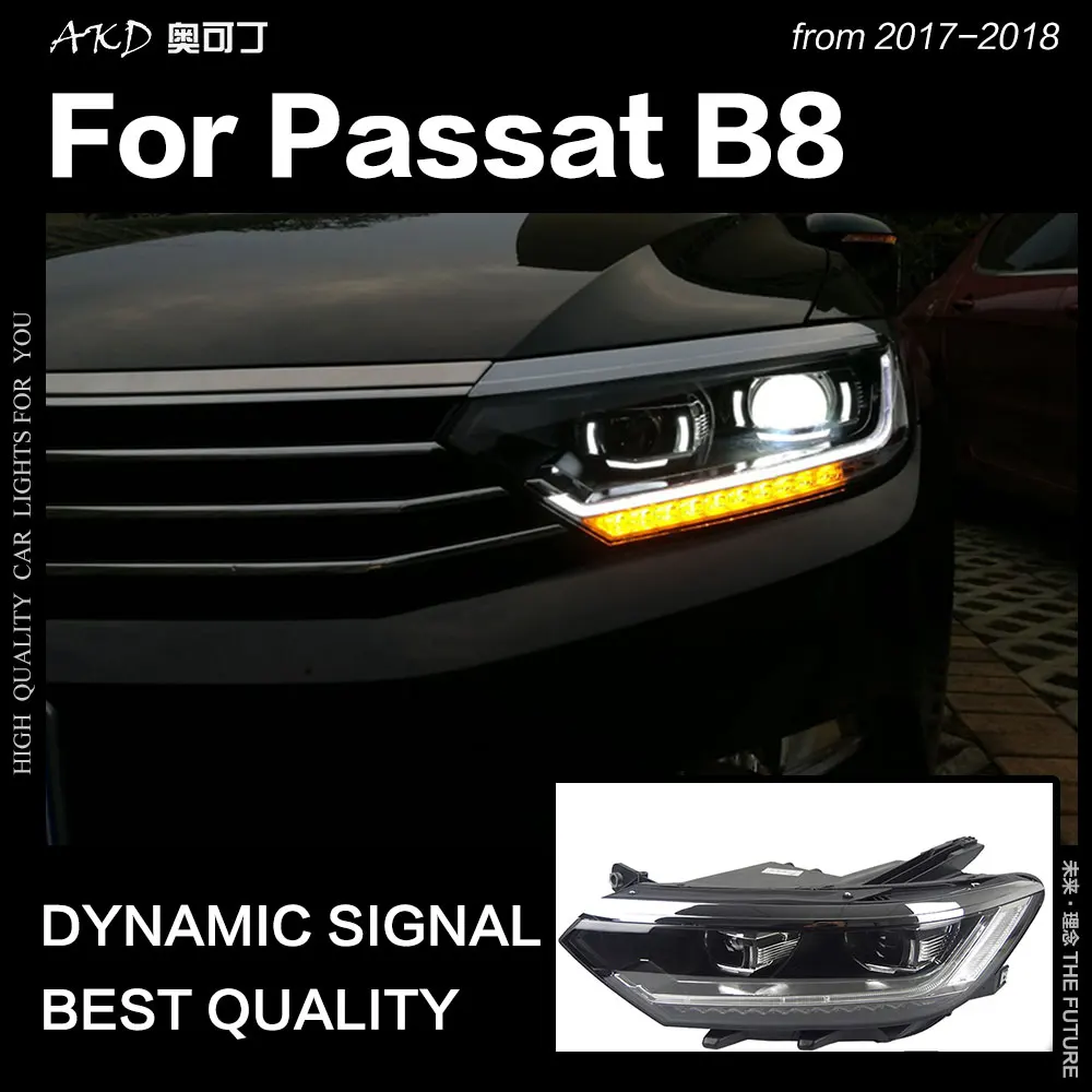 AKD автомобильный Стайлинг для VW Passat B8 светодиодный налобный фонарь- Magotan фары DRL Hid головной фонарь Ангел глаз биксеноновый луч аксессуары