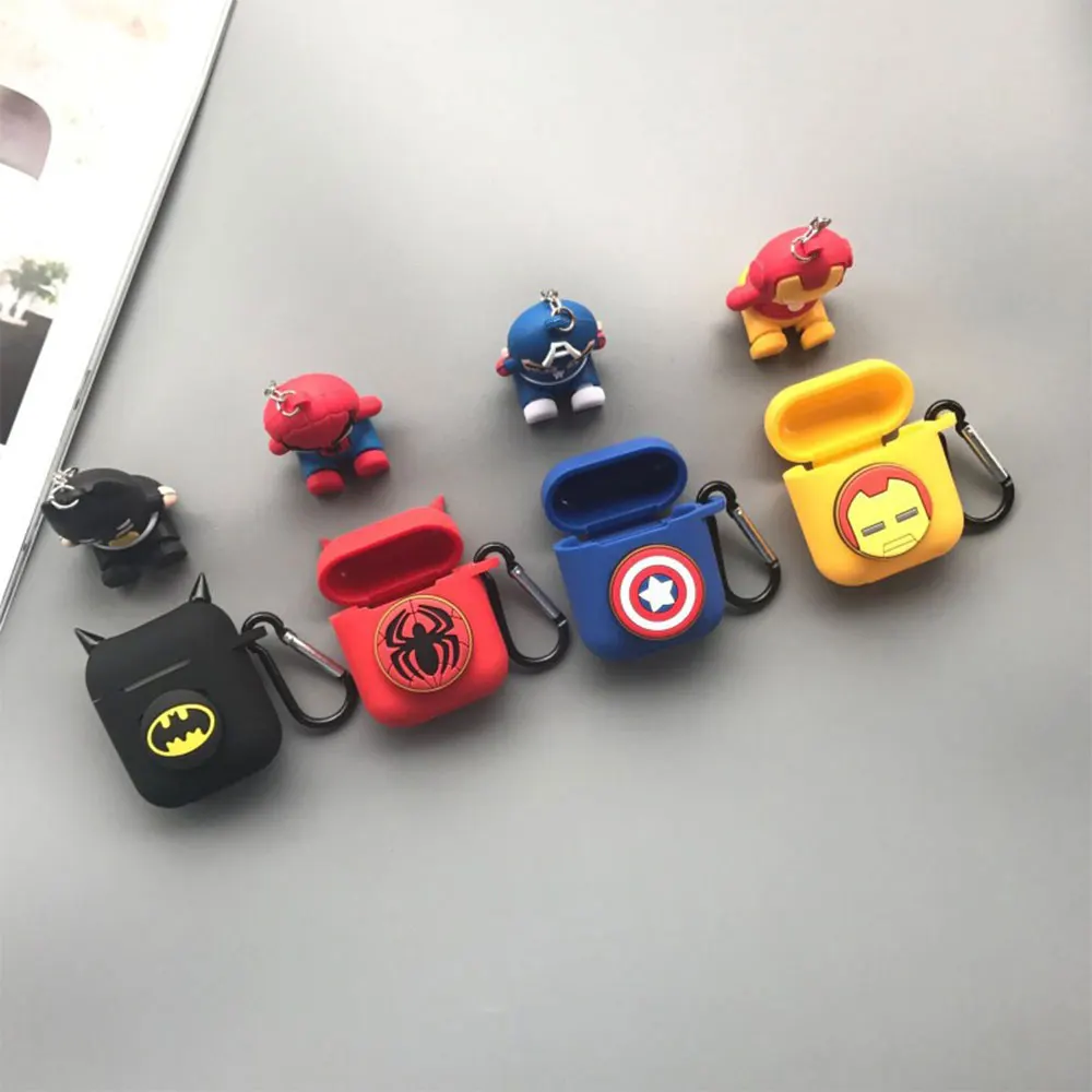 Силиконовый беспроводной чехол для наушников Marvel Super Hero, Bluetooth, защитный чехол для Airpods, аксессуары для Apple Airpods Char