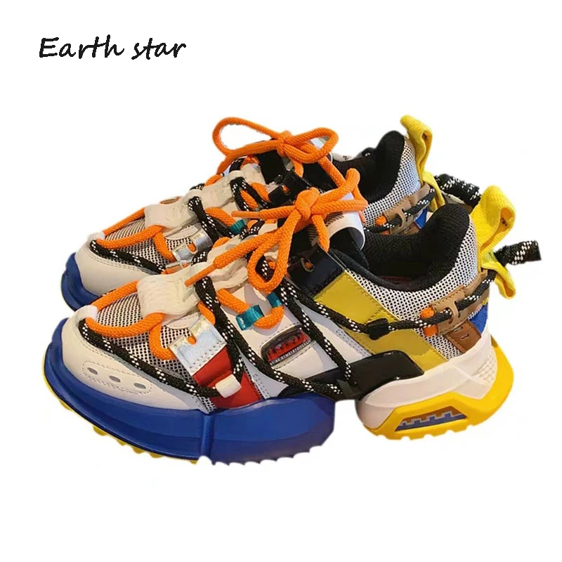 Женская обувь Кроссовки на платформе zapatos de mujer Сезон осень Модная брендовая