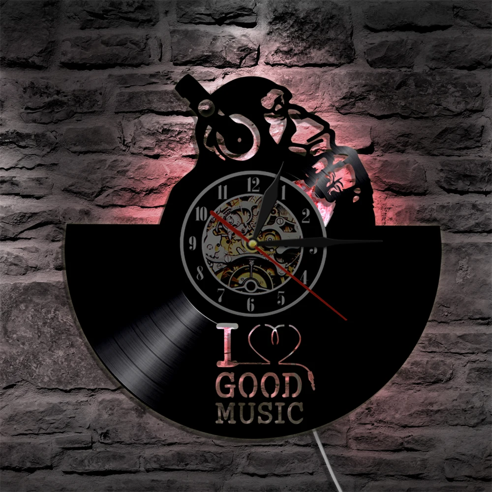 Настенные часы I Love Good Music светодиодный светодиодная подсветильник светильник с