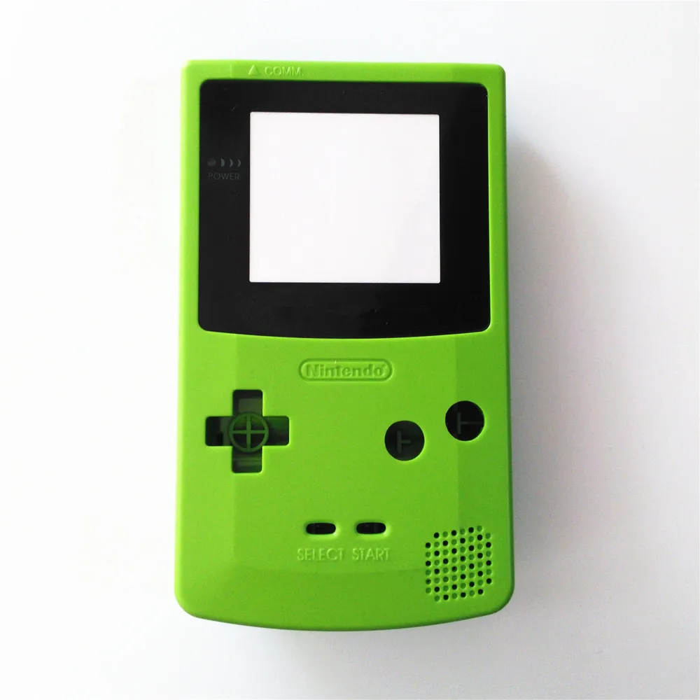 Apple Green Корпус Корпуса чехол для nintendo для GBC для GameBoy цветная консоль+ отвертка+ резиновая накладка - Цвет: Apple Green