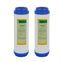 2 pack of granular activated carbon 10 inch gac water filter replacement for under sink and reverse osmosis system