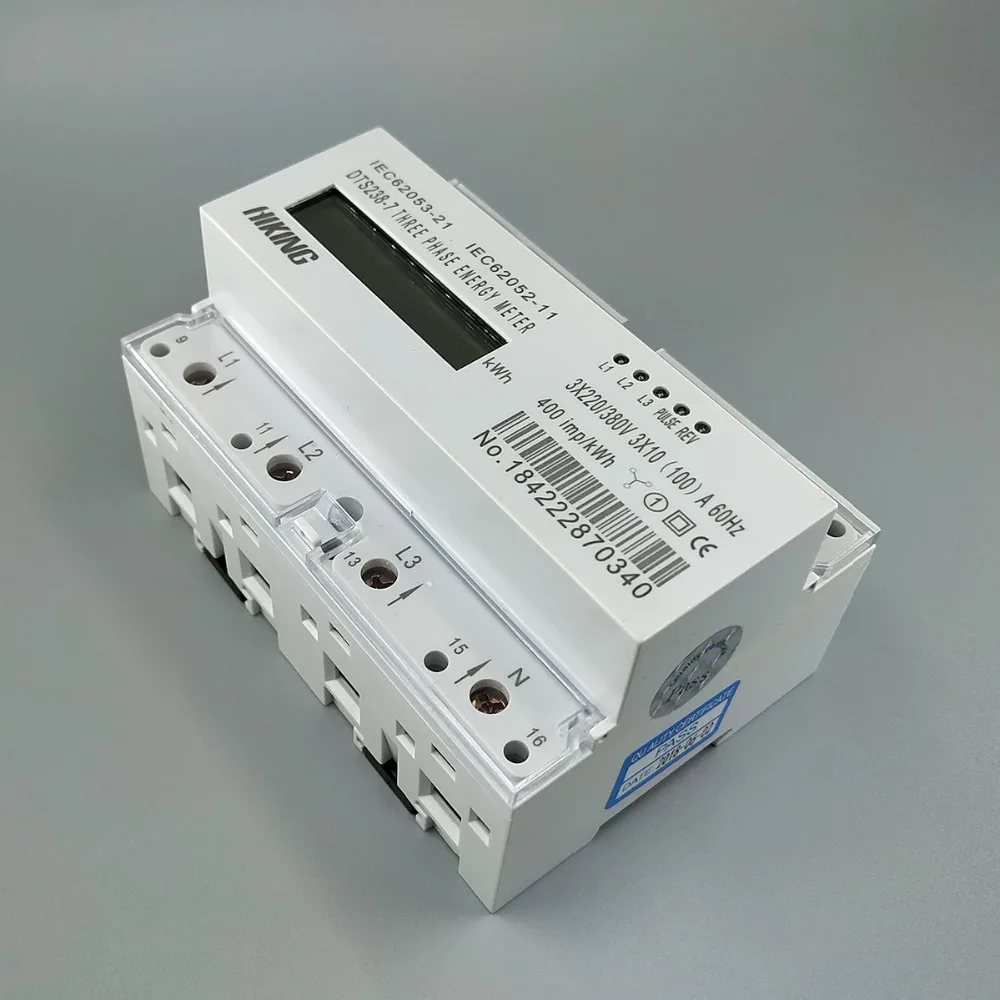 10(100) A 3*220 V/380 V 60HZ Трехфазный din-рейка кВтч Ватт час din-рейка счетчик энергии lcd