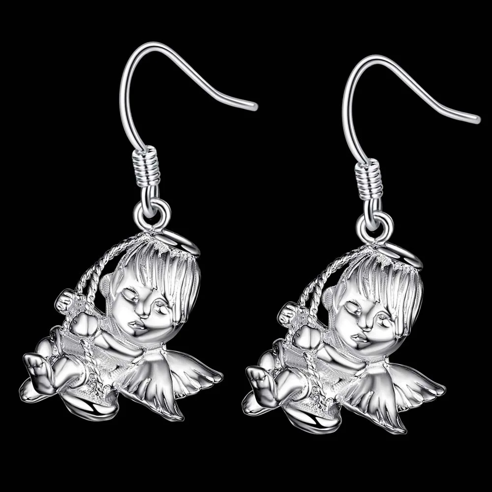 Детские серьги Ангел Крыло высокого качества бесплатная доставка посеребренные