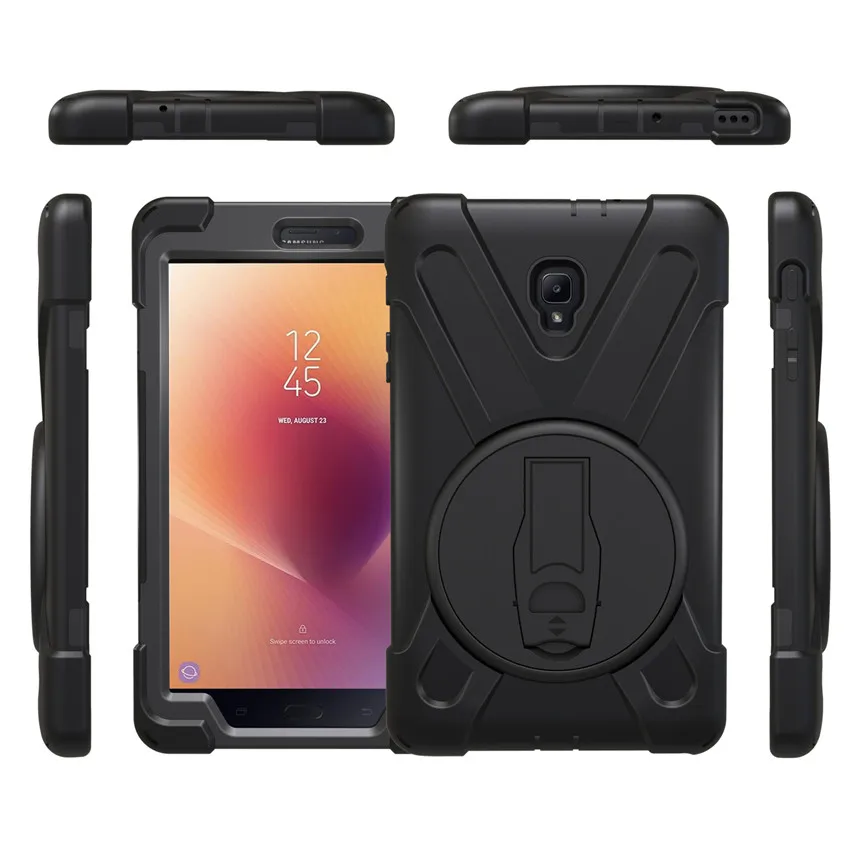 Чехол для samsung Galaxy Tab A 8,0 T380 T385 SM-T385 8,0 дюймов планшет сверхпрочный силиконовый Жесткий чехол+ шейный ремень и держатель для рук