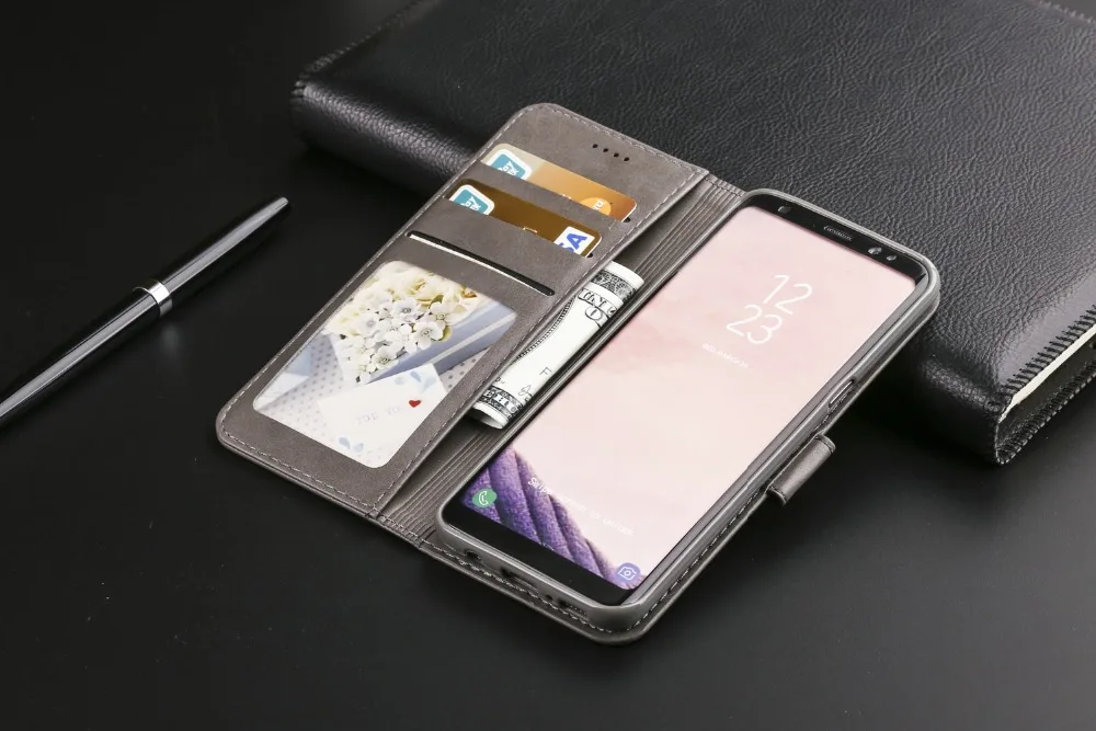 Роскошный кожаный чехол-книжка с магнитным отделением для карт для samsung S10 S10e S9 S8 S7 S6 Edge Plus Note 8 9 S10 Lite чехол-кошелек для телефона
