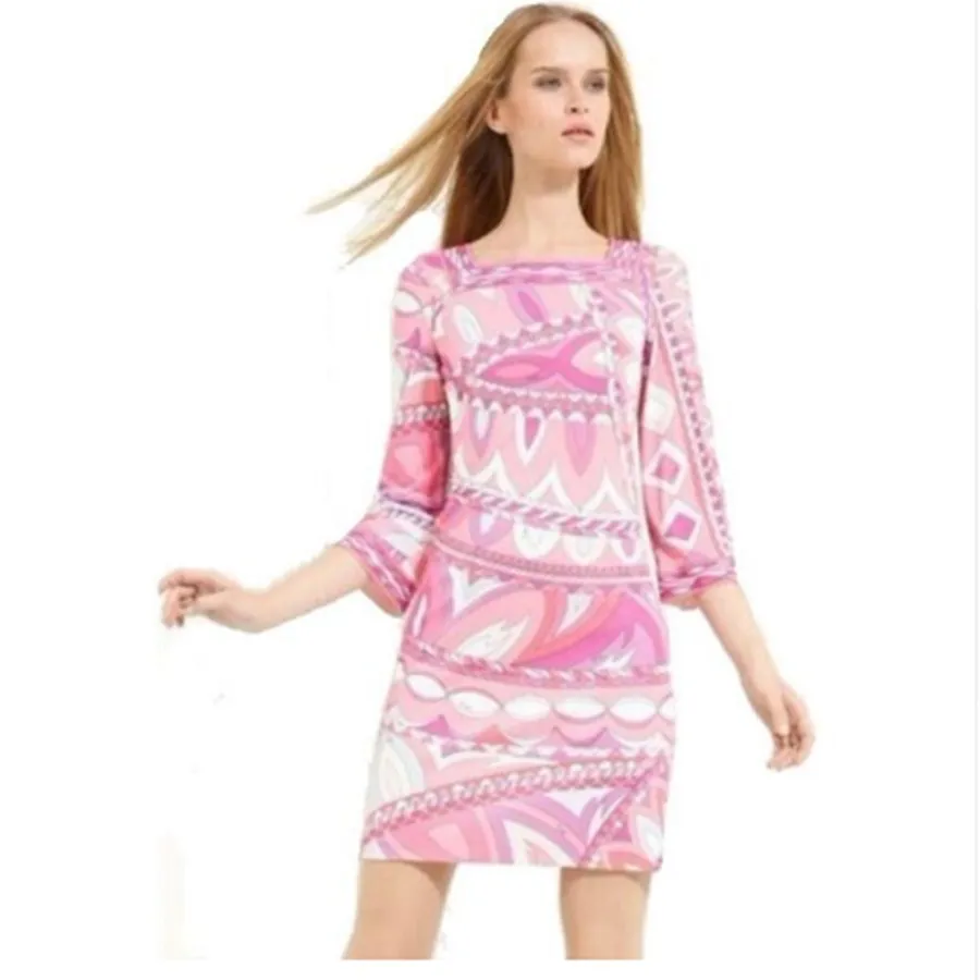 Новые модные дизайнерские Брендовое платье Для женщин геометрический принт epucci