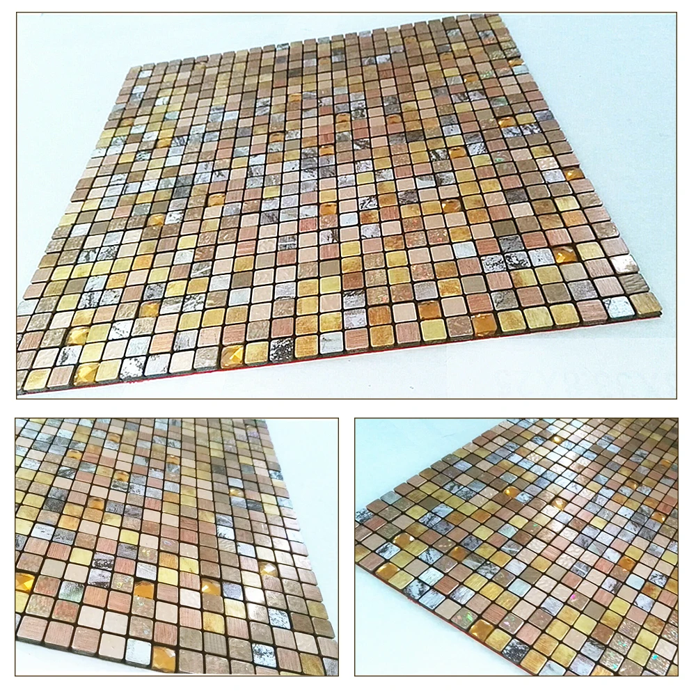 Rainqueen 30x30 см 3D металлическая мозаика самоклеящаяся наклейка на стену для кухни, фартук для ванной комнаты, самоклеющаяся настенная плитка домашний декор "сделай сам"