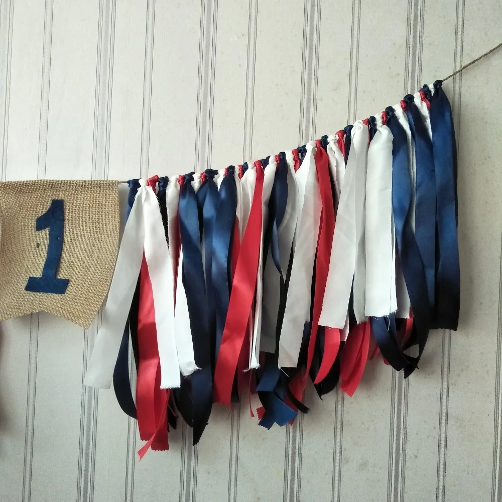 2017 Бесплатная доставка Капитан Америка Вдохновленный детский первый год Высокий стул Bunting Patriotic тематическая вечеринка P[ерсонализировать украшения на.