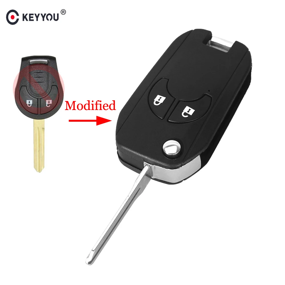 KEYYOU 2 кнопочный складной чехол для дистанционного ключа модифицированный Чехол