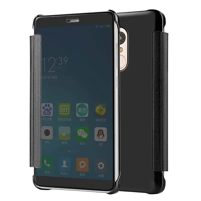 SPCASE Mirror Flip Clear Window Cases For Xiaomi 5S 5 Electroplating Phone Stand Back Cover Redmi 4 Prime Note 4X 3 | Мобильные