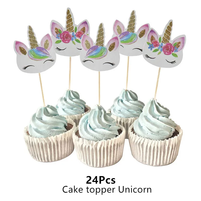 24pcs Cake topper U Baby Shower украшения это мальчик девочка баннер Пол свидетельствуют о Oh Baby шар День рождения украшения детских товаров - Цвет: 24pcs Cake topper U