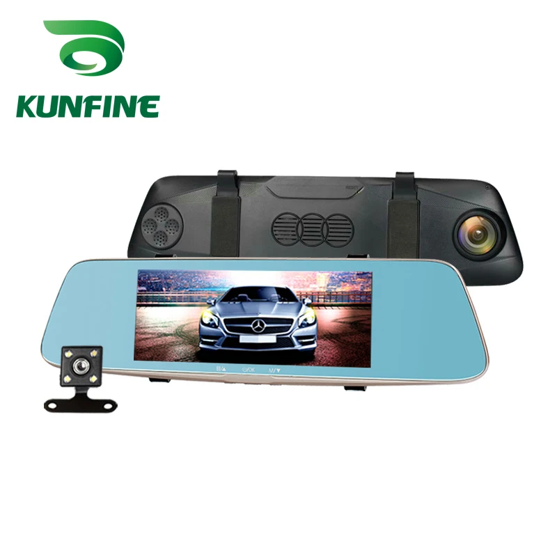 

KUNFINE 10" Android GPS Navi Dash Cam Car DVR Mirror Video Recorder Dual Cameras Recording WIFI Bluetooth With 3G FM Transmit