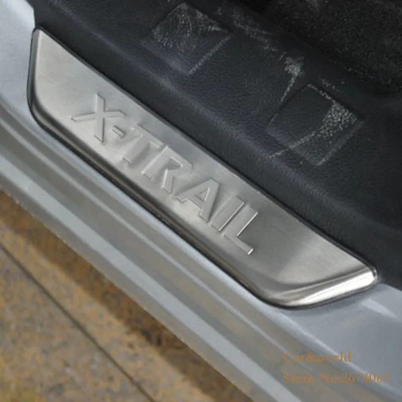 Для 2008 до 2011 2012 2013 для Nissan X Trail T31 Нержавеющая сталь Накладка порога аксессуары из