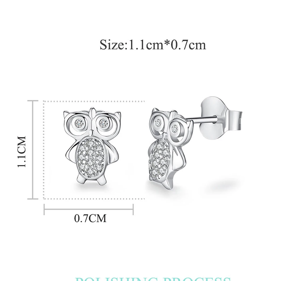 Женские серьги гвоздики FOREWE из стерлингового серебра 925 пробы с кубическим