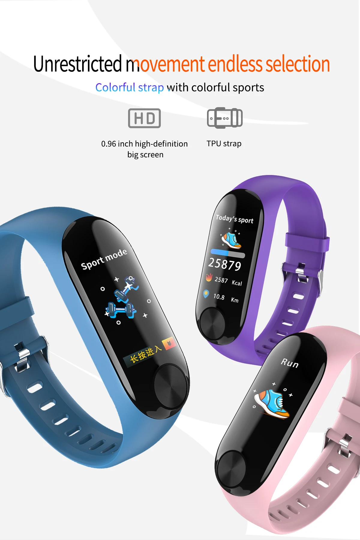 Y10 Bluetooth Смарт браслет с 0 78 &quotOLED сенсорным экраном Водонепроницаемый Фитнес