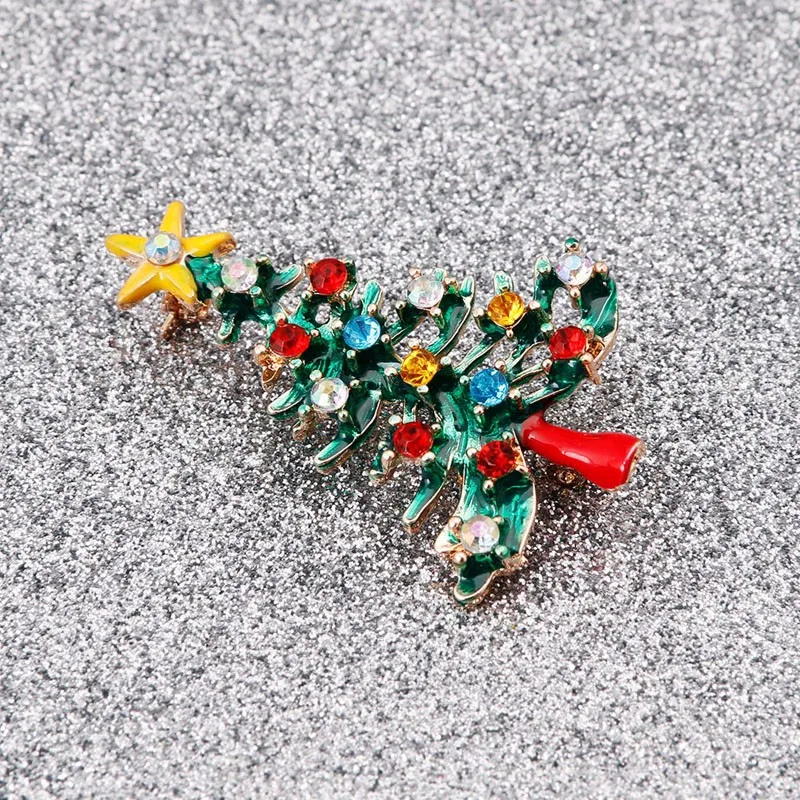 Винтажная разноцветная Рождественская елка брошь со стразами булавка Шарм для