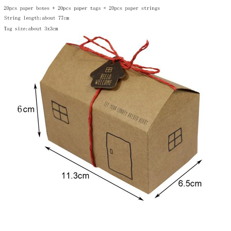 20 комплектов Белых Бумажных подарочных коробок для дома из крафт бумаги коробка
