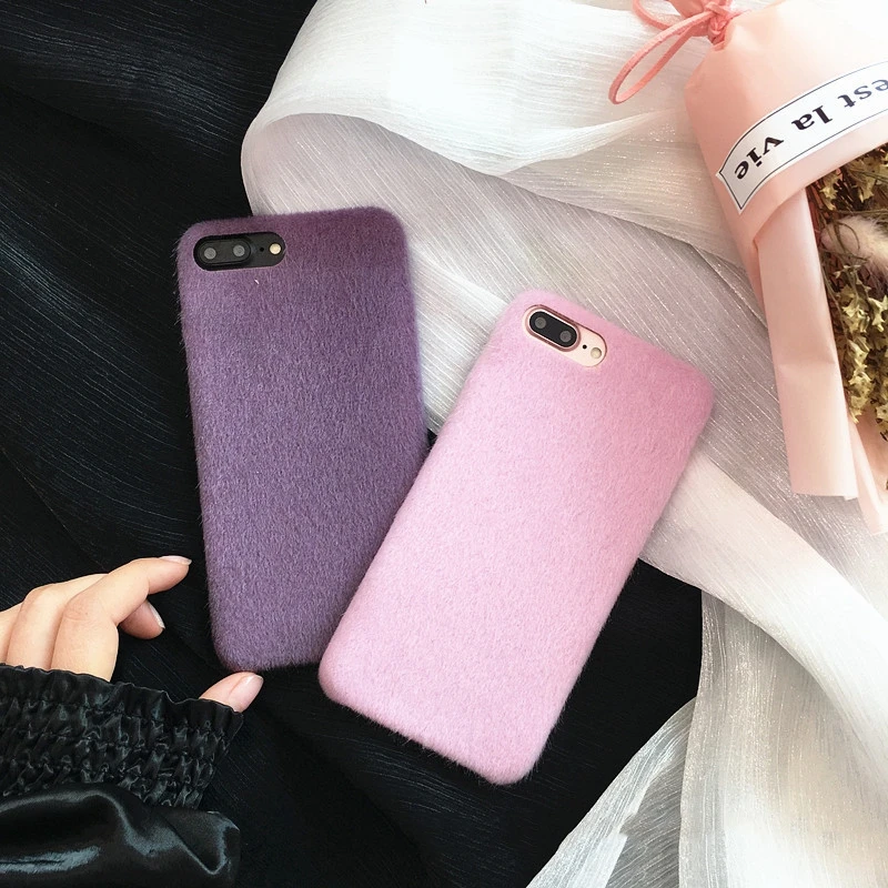 OLLIVAN Fundas меховые силиконовые чехлы для телефонов iPhone X 8 7 s 6 S Plus Iphone XS Max Xr Чехол