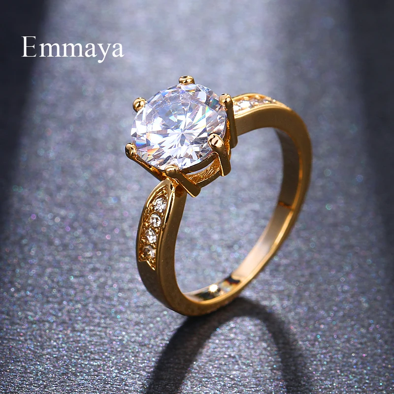 Emmaya AAA циркониевые обручальные кольца для женщин Цвет розового золота женские
