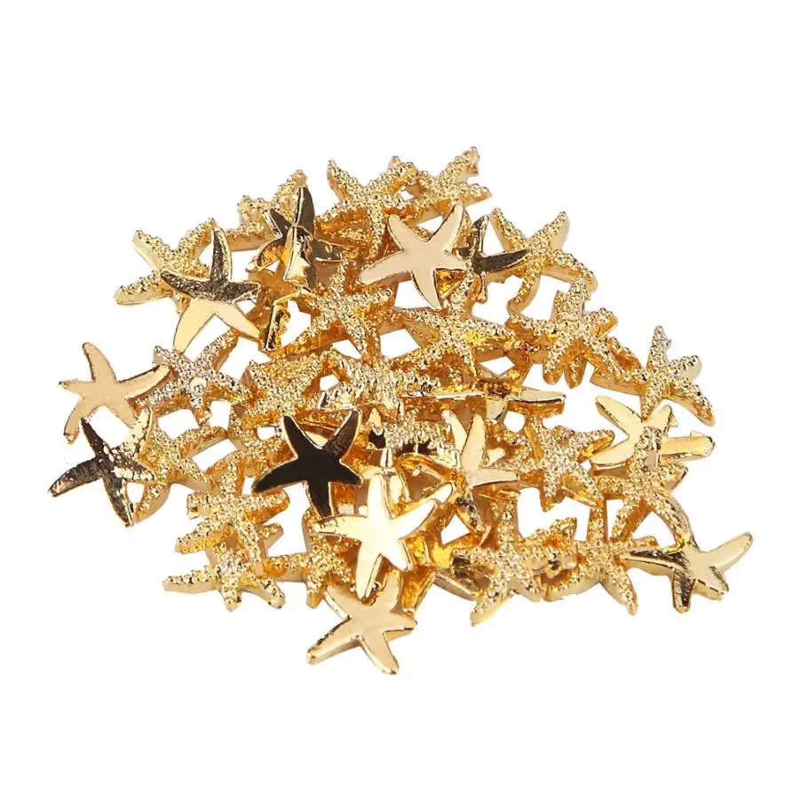 Новинка 2019 украшение для ногтей Золотая Морская звезда 1 колесная коробка