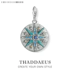 Винтажные Подвески со звездами и синими подвесками, европейские ювелирные изделия, аксессуары из стерлингового серебра 925 пробы, модные ювелирные украшения, подарок для женщин и мужчин