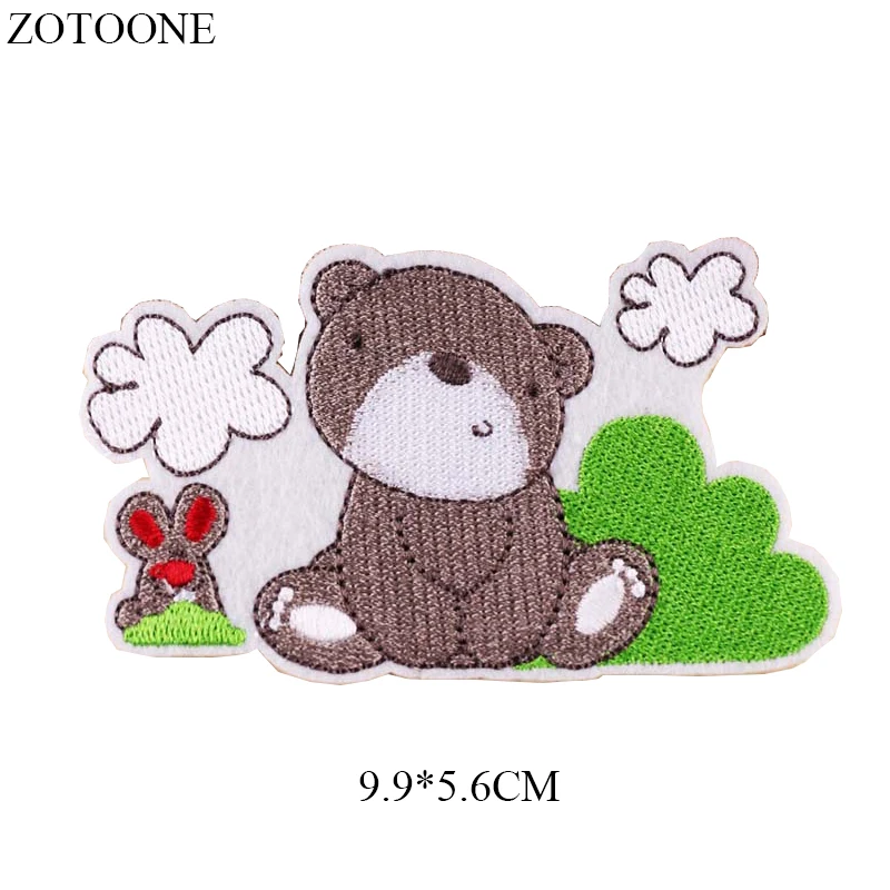 ZOTOONE вышивка хот поп собака патч джинсы Железный На динозавр коала медведь патчи