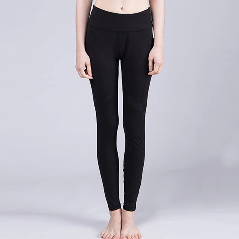 BINAND Mesh пэчворк с высокой талией тонкие женские эластичные штаны для йоги дышащие