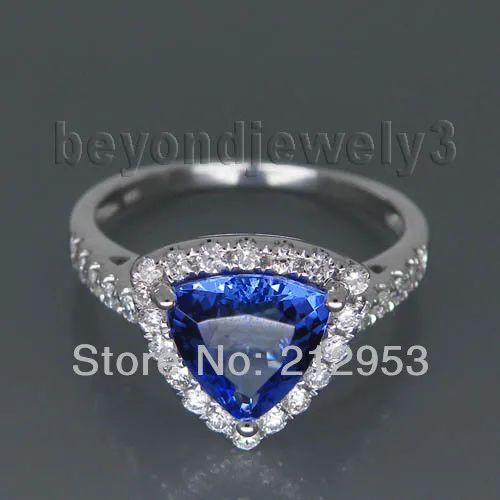 Винтажное обручальное кольцо из белого золота 8 мм 14кт с танзанитом YWR34|ring ring|tanzanite