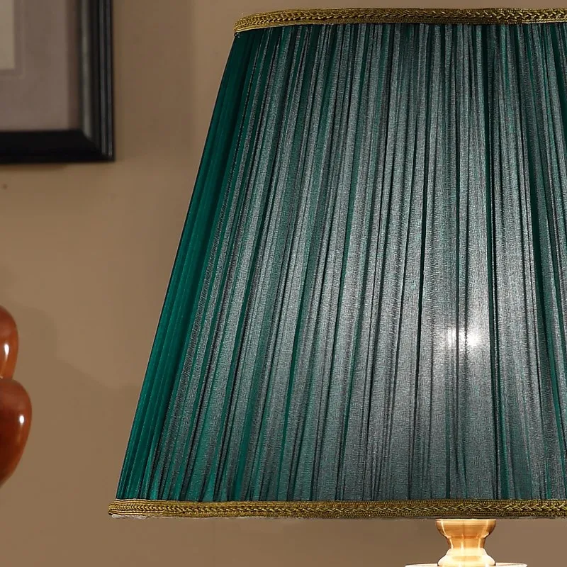 Китайская зеленая керамическая классическая настольная лампа светильник для