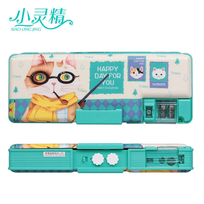 Чехол для канцелярских товаров с двойным паролем мультяшный креативный пенал