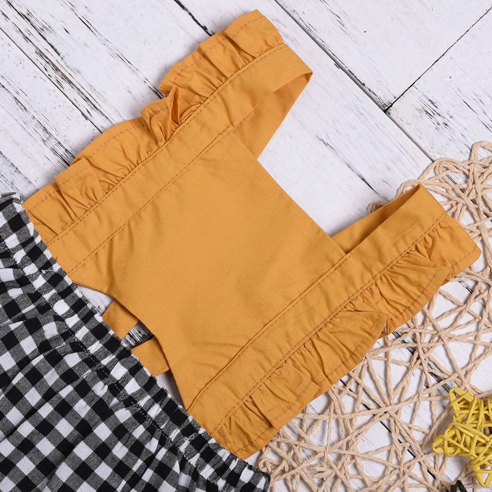 Новинка 2019 летнее платье для новорожденных маленьких девочек клетчатое без