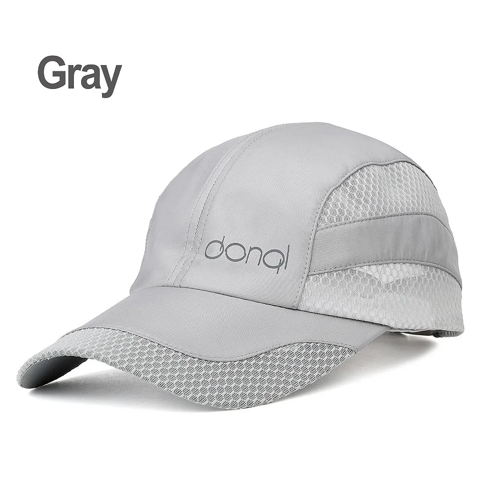 Gray DONQL Спортивная Регулируемая шляпа для рыбалки, солнцезащитная Кепка для велоспорта, пешего туризма, Солнцезащитная бейсболка для рыбалки, аксессуары - Цвет: Gray