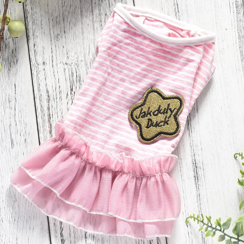 Одежда принцессы для домашних животных Кружевное платье с изображением щенка