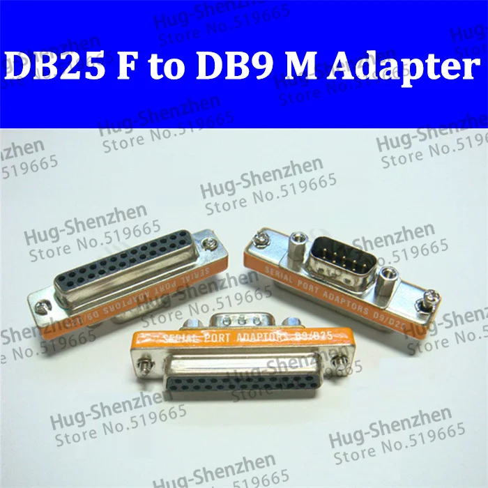 Adaptador de puerto serie DB25 hembra a DB9, de 9 pines conector hembra, conversión de junta protectora, D25/D9
