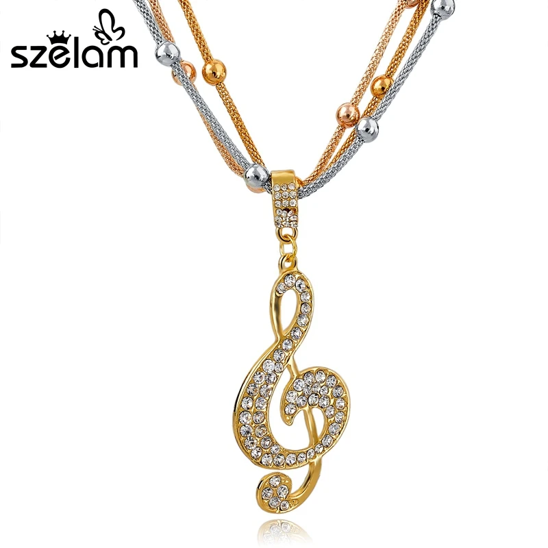 Винтажное массивное ожерелье с австрийскими кристаллами подвески Золотая