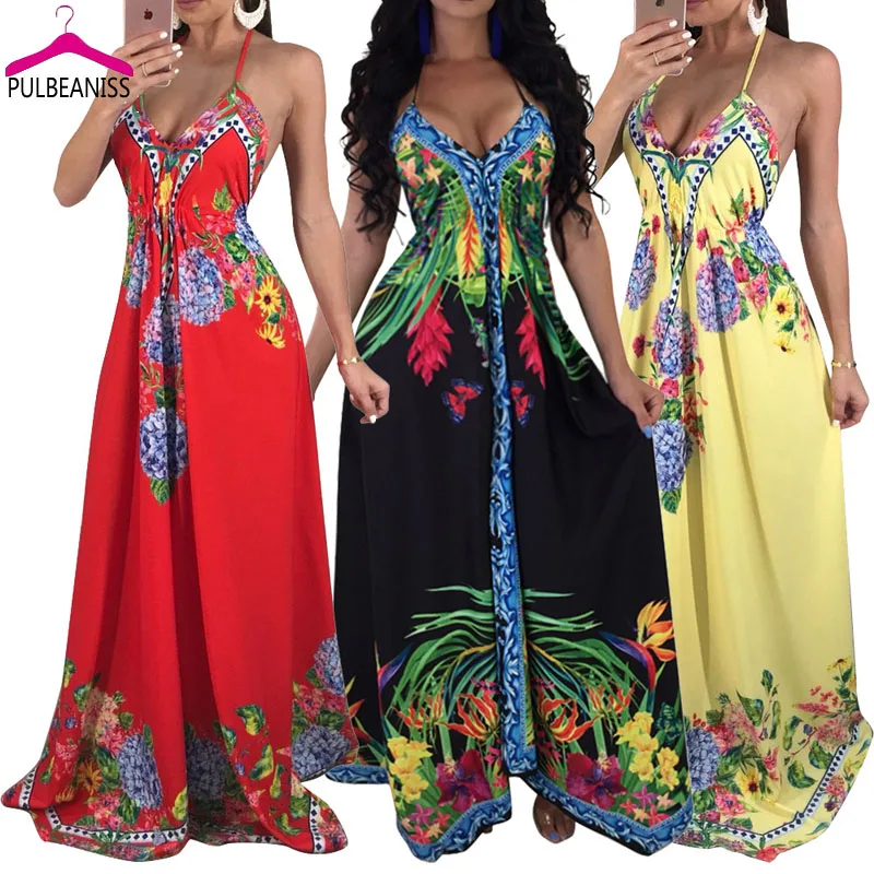 Фото PULBEANISS Vestido De Verano 2018 женские летние Холтер платья Одежда для Для женщин с v-образным PULBEANISS Vestido De Verano 2018 женские летние Холтер платья Одежда для Для женщин с v-образным
