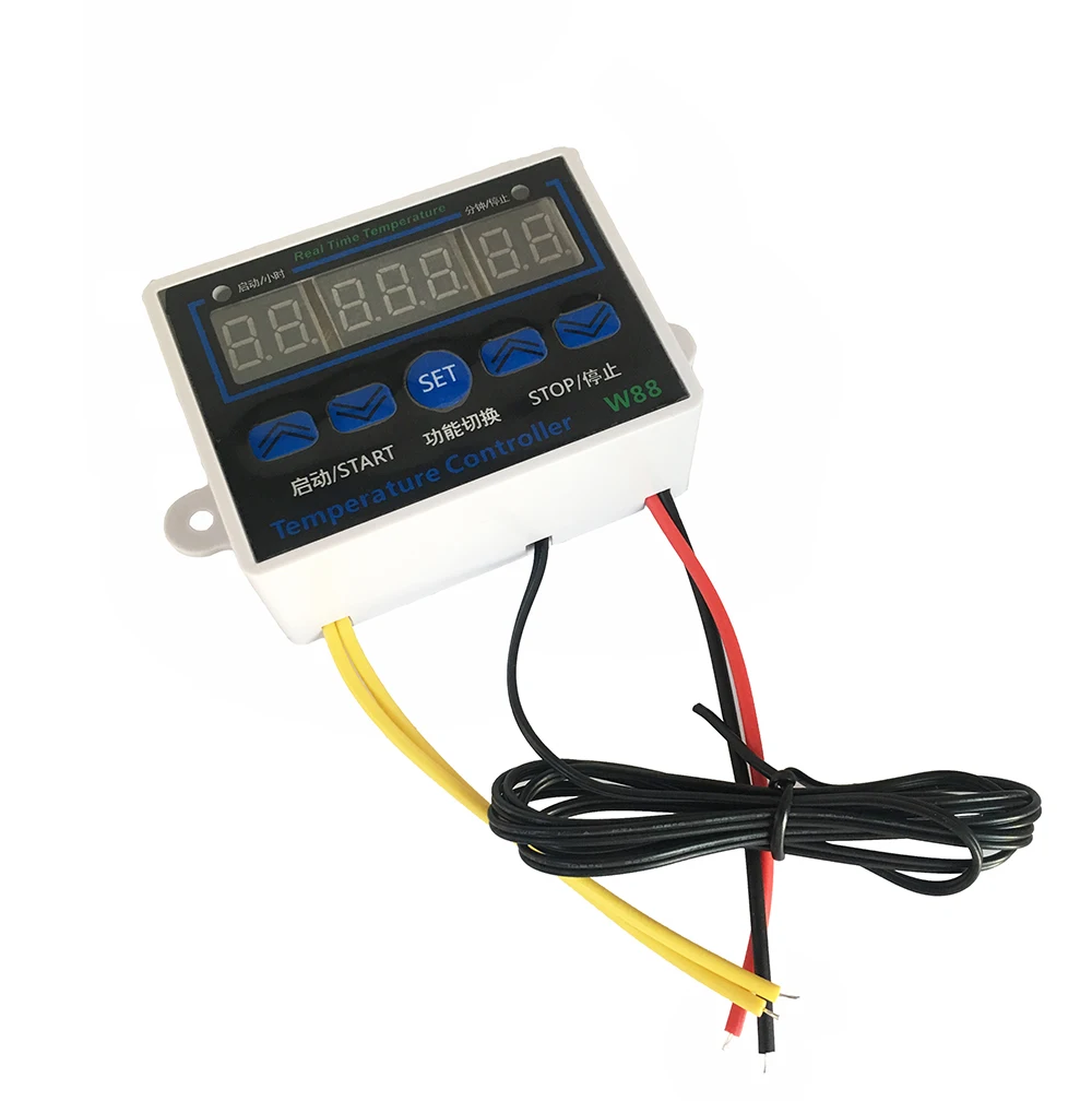 

W88 12V 220V Digital Thermostat 10A Temperature Controller Temperature Control Switch -19~99 with waterproof NTC sensor