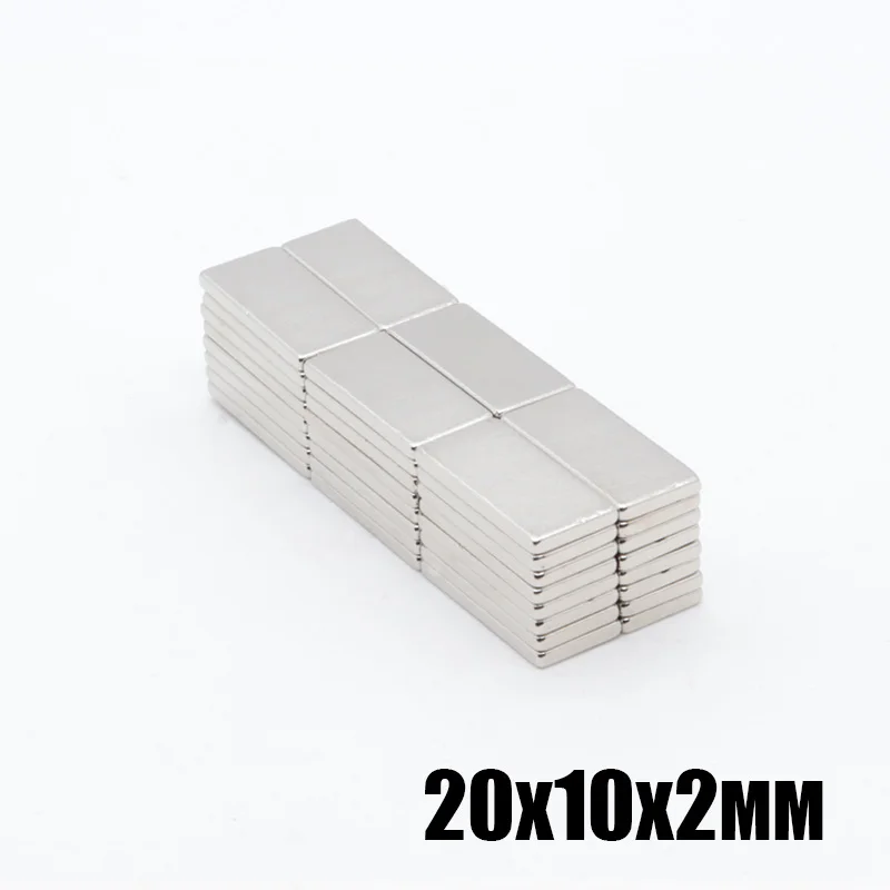 200 шт. 20x10x2 мм N35 Сильный квадратный NdFeB редкоземельный магнит 20*10*2 мм неодимовые магниты 20 мм x 10 мм x 2 мм