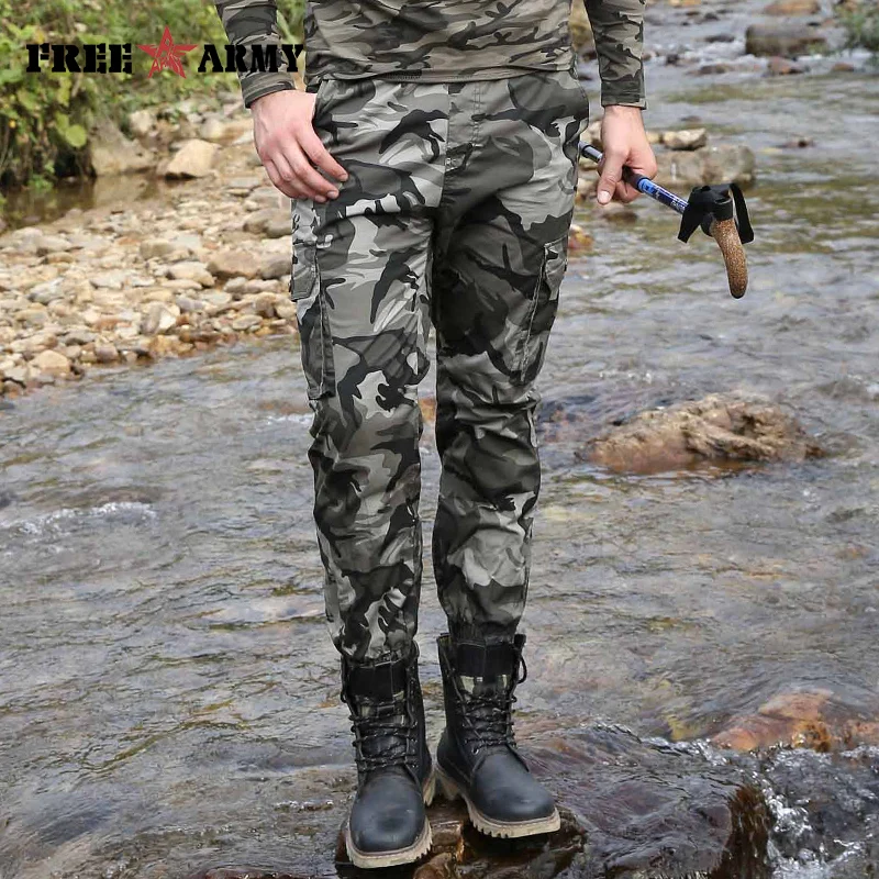 Мужские брюки карго FreeArmy Band хлопковые камуфляжные до щиколотки новые модные