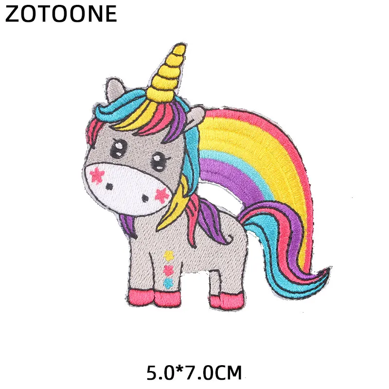 ZOTOONE гладить на нашивки в форме единорога для полосатая одежда с вышивкой сделай