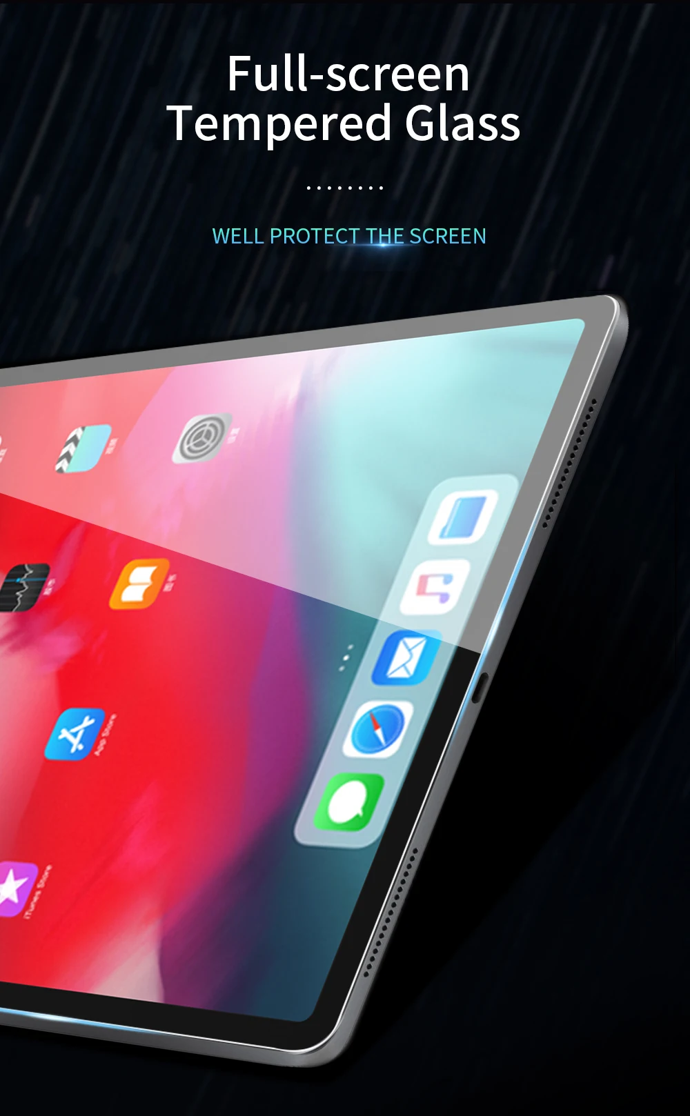 Закаленное стекло для iPad Pro 1" Защитная пленка для экрана Защита от отпечатков пальцев синий светильник полное покрытие