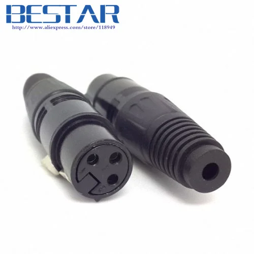 Коннектор XLR папа с защелкой в сборе припой тип 3 провода для микрофона аудио