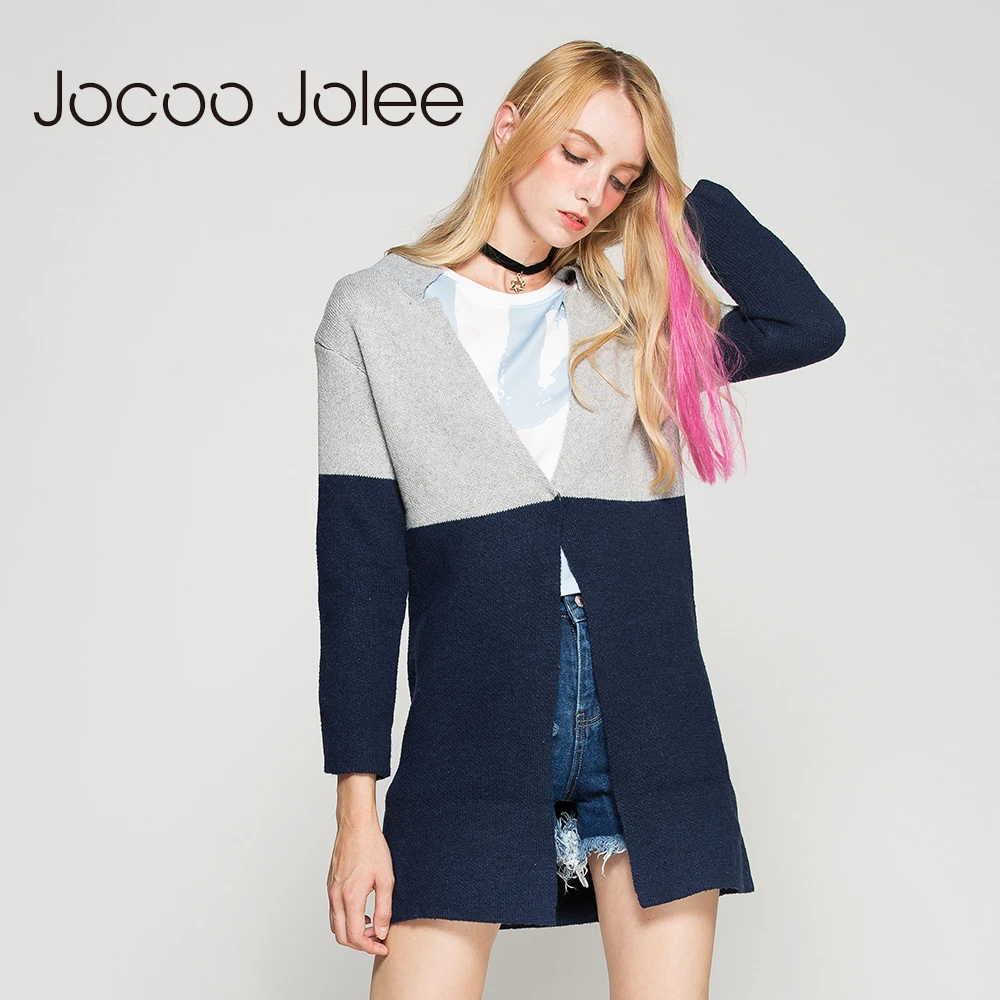 Повседневные длинные вязаные кардиганы Jocoo Jolee Осенний дизайнерский свитер в