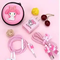 style 1 Мультяшный usb-кабель протектор для наушников набор с коробкой кабель Стикеры для намотки спиральный usb-шнур с зарядным устройством для Iphone для huawei glory 7/glory 8/mate 8 - Цвет: style 1