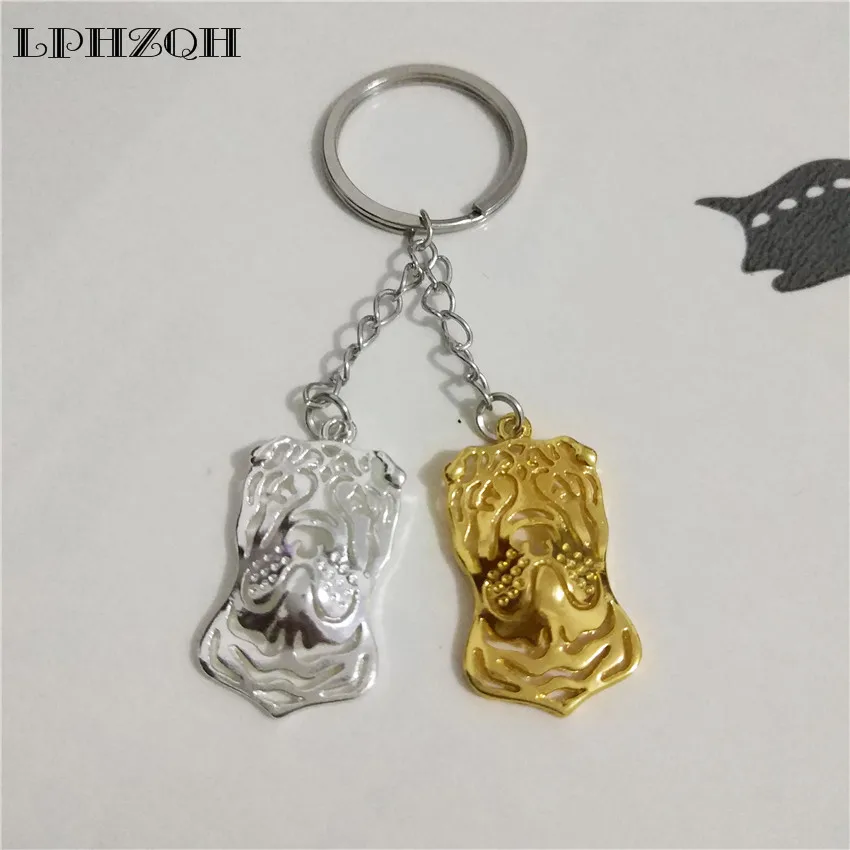 LPHZQH Fashion Trendy Cute Dog Jewelry Car Key Chain Chinese Shar Pei Bag Charm Pendant Accessories Gift Keyring Popular | Украшения и