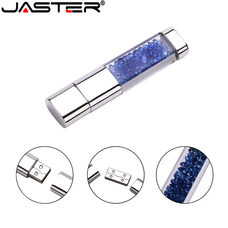JASTER USB 2,0 модный Кристальный подарок USB флеш-накопитель прозрачный флеш-накопитель 4 ГБ 16 ГБ 32 ГБ 64 Гб карта памяти usb U диск логотип клиента