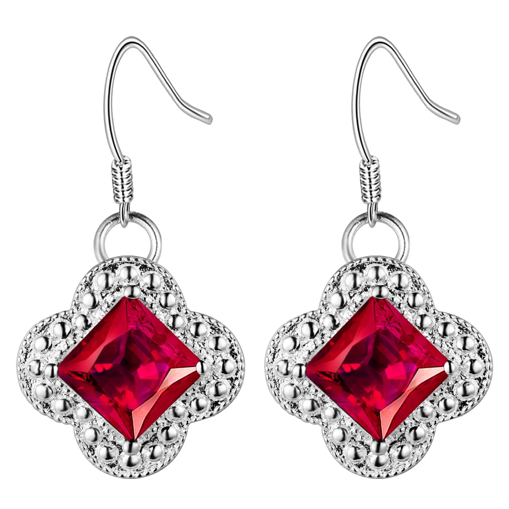 Посеребренные модные сережки в форме черного клевера оптовая продажа женских