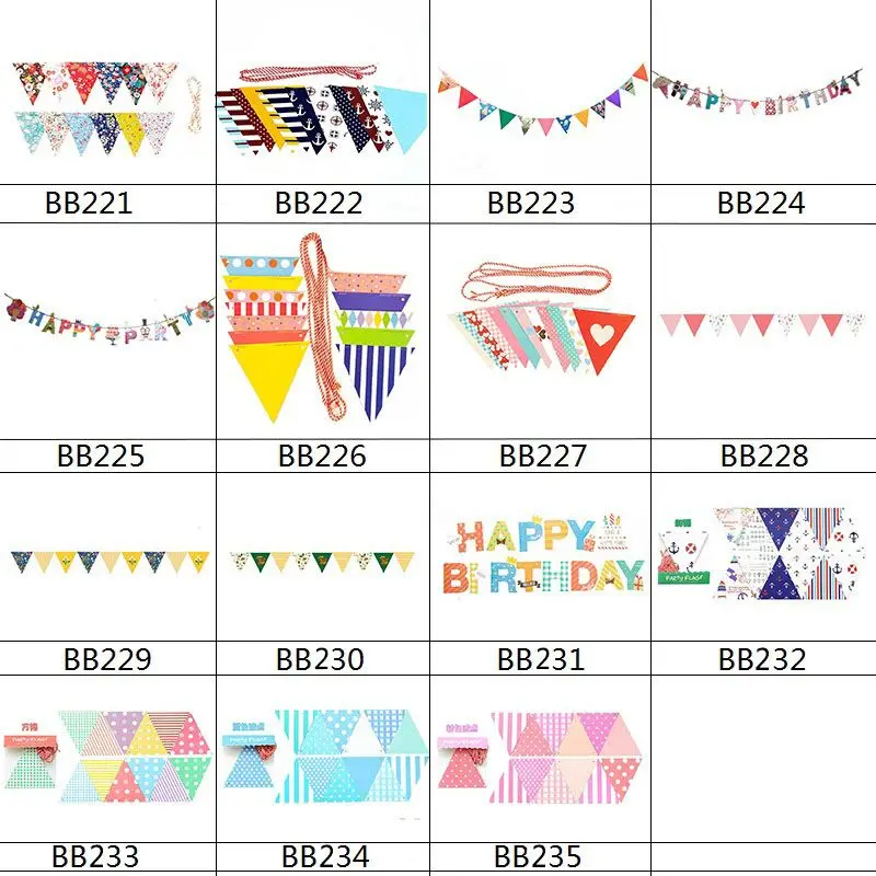 Бумага Гирлянда висит Bunting Happy баннеры для дня рождения строка стримеры Дети душ