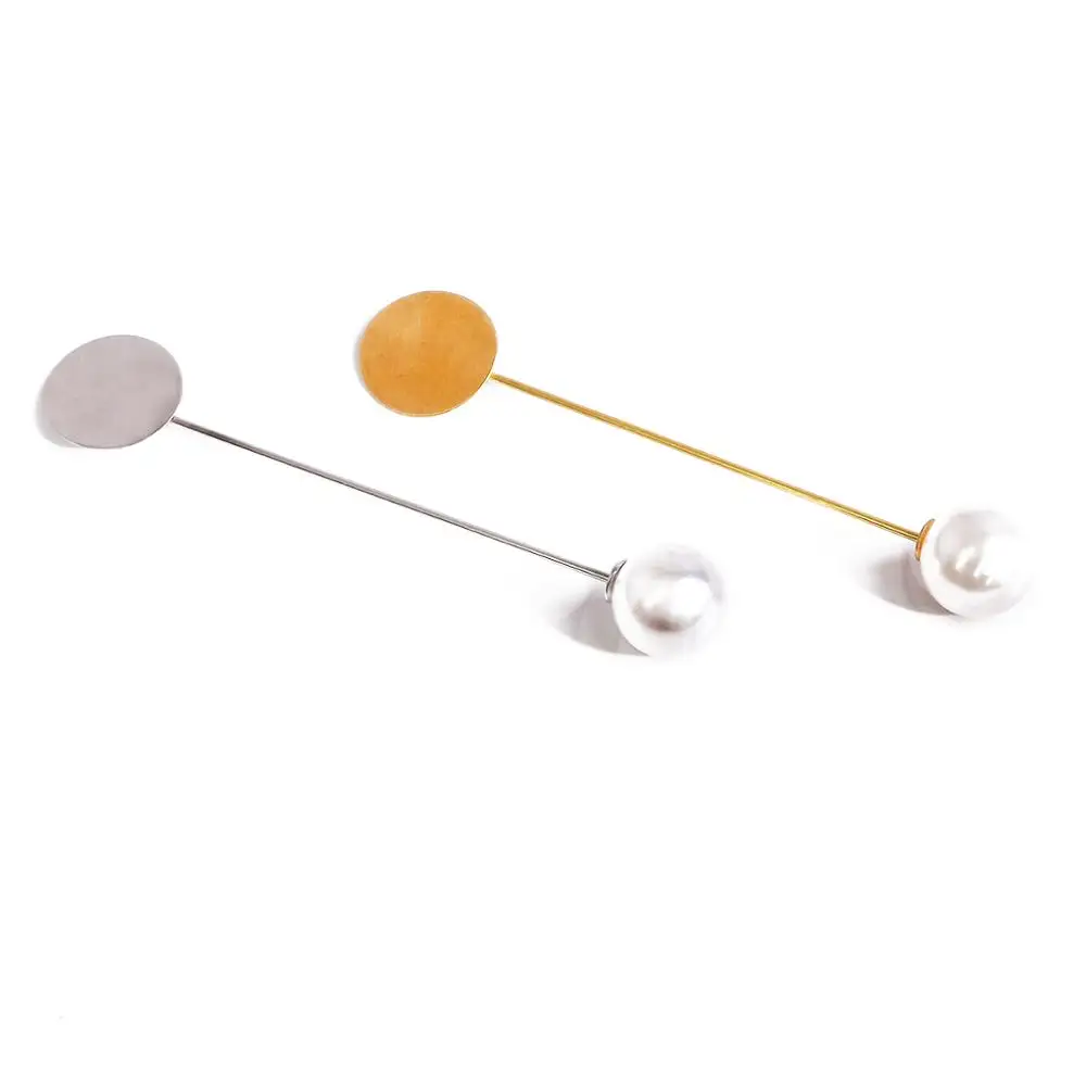 2019 New Alloy Copper Long Brooch Plated Gold/Rhodium Simulated Pearl For DIY Handmade Jewelry Brooches Accessories | Украшения и